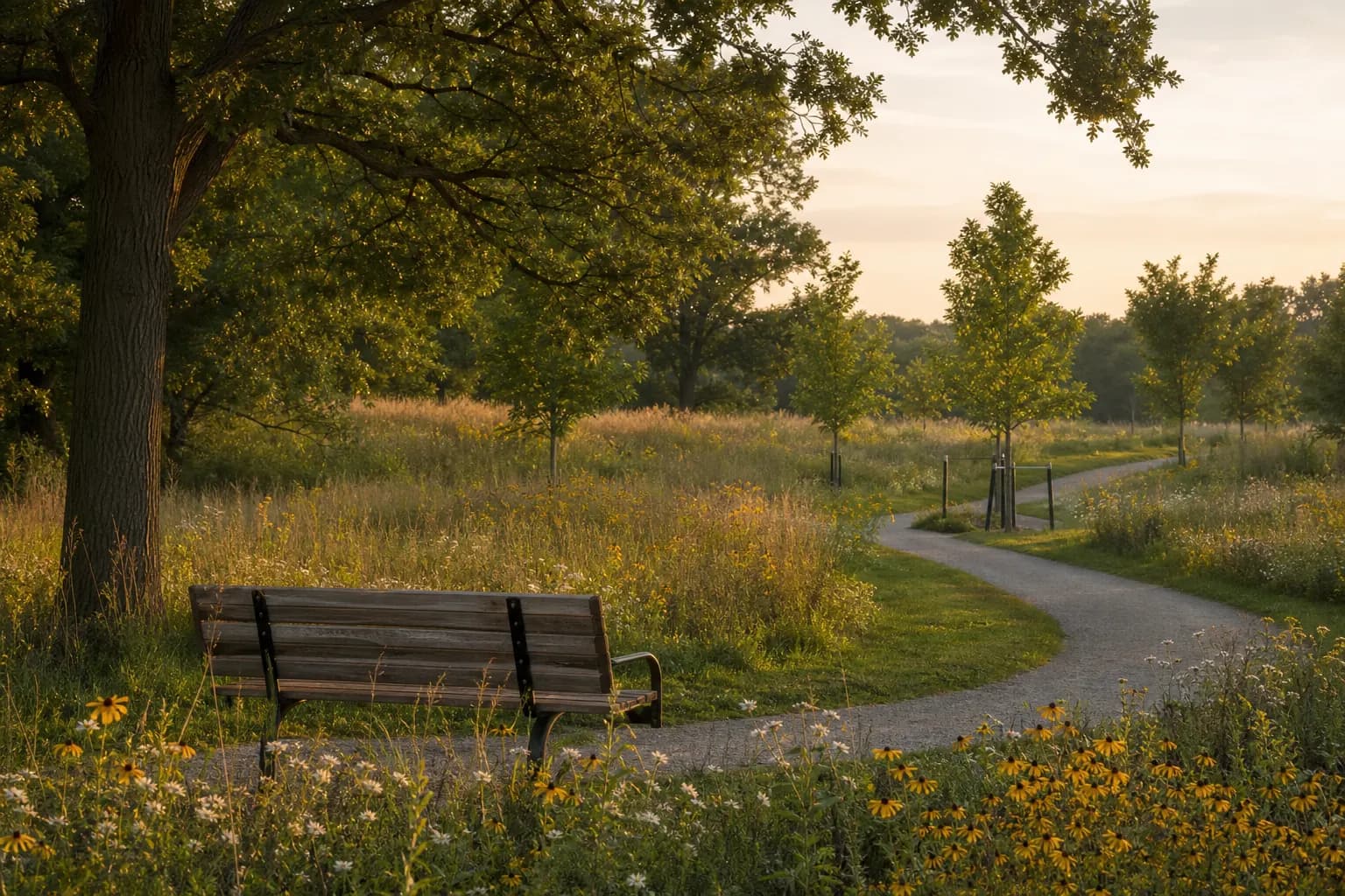 Neighbourhood park meadow context planned near Preserve North Oakville